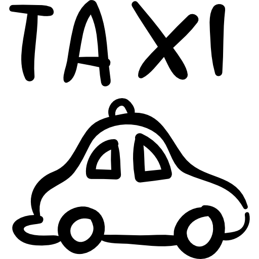 taxi coche dibujado a mano icono gratis