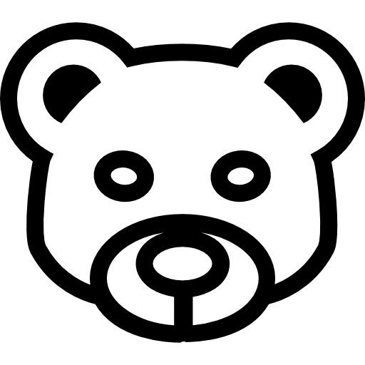 Bear head frontal outline - Free animals icons