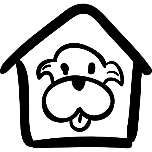 casa para mascotas con un perro icono gratis