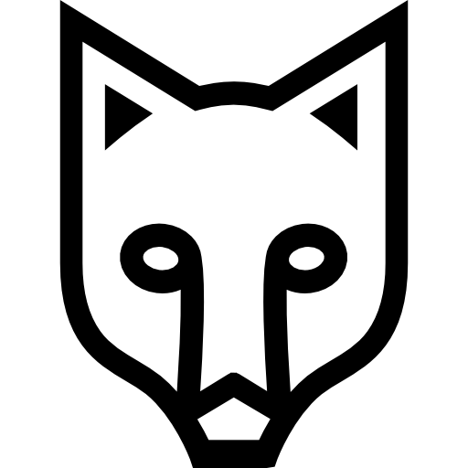 Cara de zorro vista frontal delineada - Iconos gratis de animales