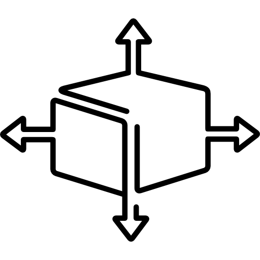 paquete de contorno ultradelgado con flechas de cuatro direcciones icono gratis