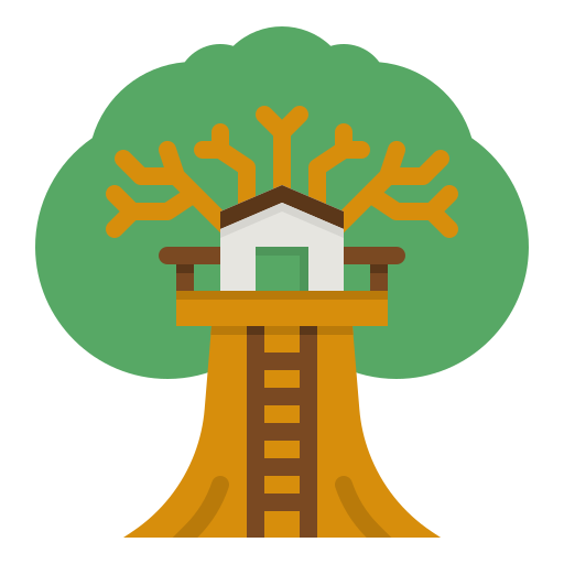 casa del árbol icono gratis