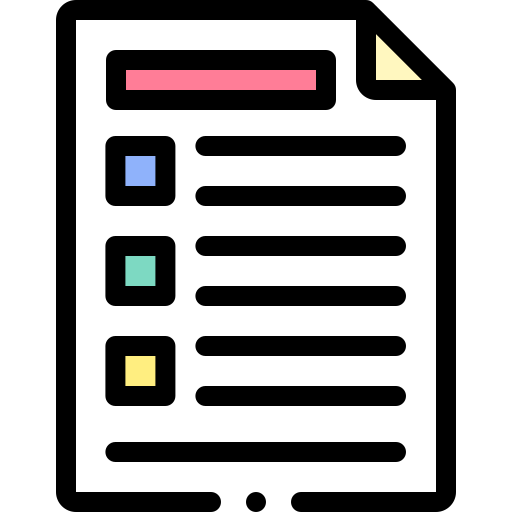 Exam Detailed Rounded Lineal Color Icon