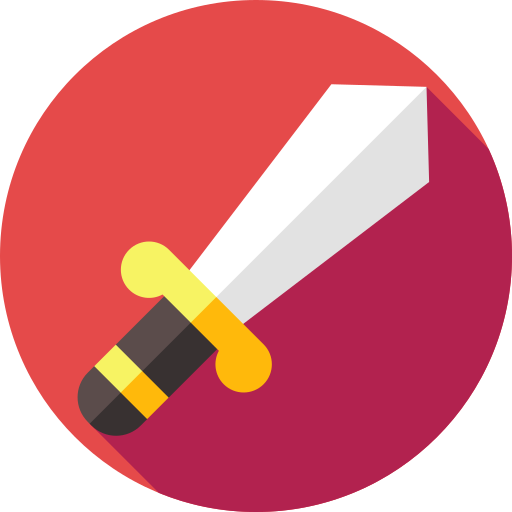 Sword Flat Circular Flat Icon