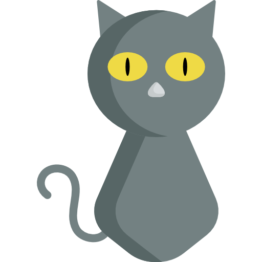 Cute cat black icon illustration PNG, with transparent background