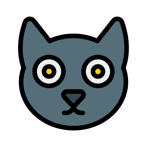 gato negro icono gratis