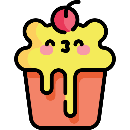 Cupcake Kawaii Lineal color icon