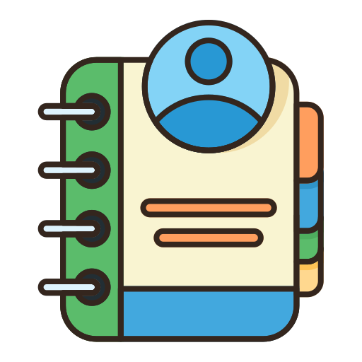 Contact book Generic Outline Color icon