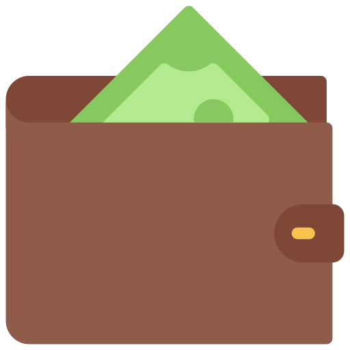 Wallet Juicy Fish Flat icon