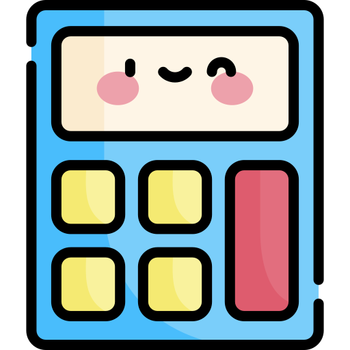 Calculator Kawaii Lineal color icon