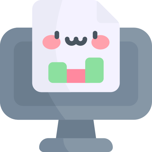 Computer Kawaii Flat icon