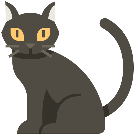 gato negro icono gratis