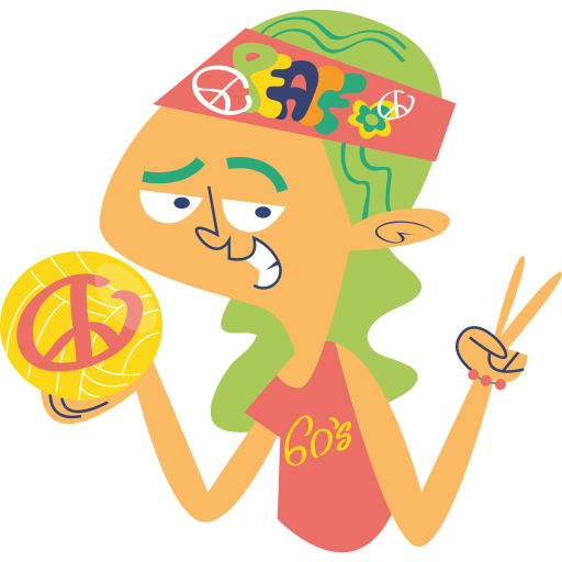 hippie gratuit sticker