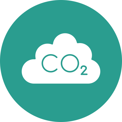 Carbon dioxide - free icon