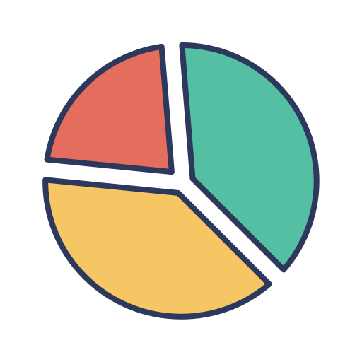 Pie chart Dinosoft Lineal Color icon