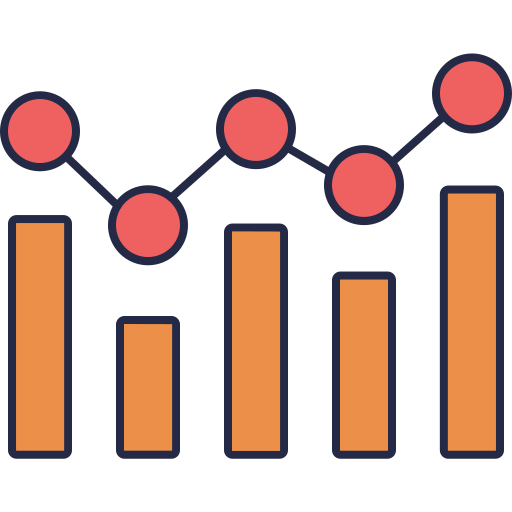 Bar Graph Dinosoft Lineal Color Icon