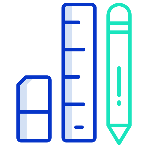 Pencil and ruler Icongeek26 Outline Colour icon