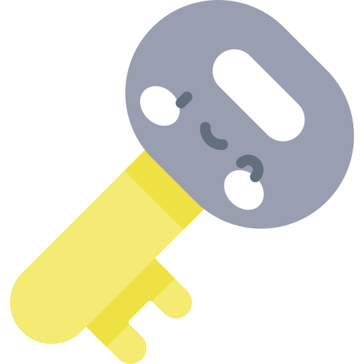 Door key Kawaii Flat icon