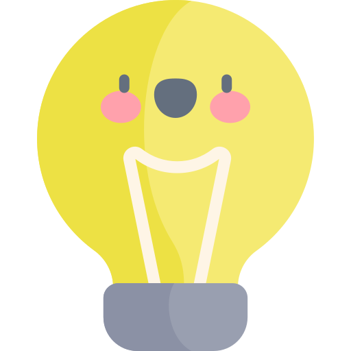 Light bulb Kawaii Flat icon