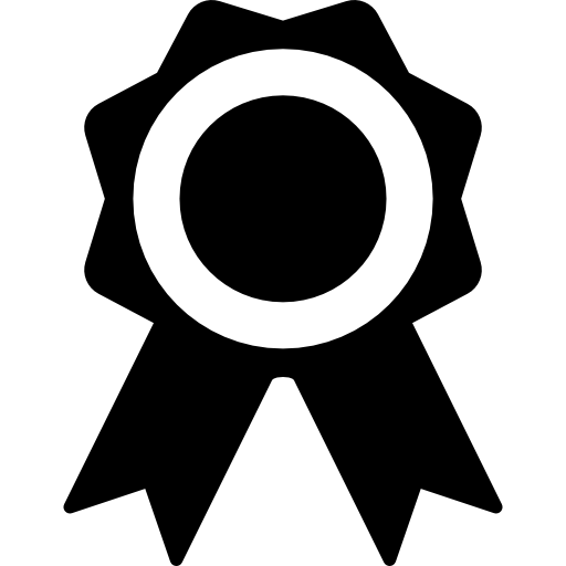Badge Avec Des Rubans Icône, Ruban De Récompense, 6 Couleurs