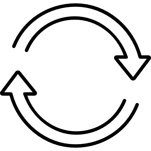 flechas circulares en sentido horario contorno delgado icono gratis