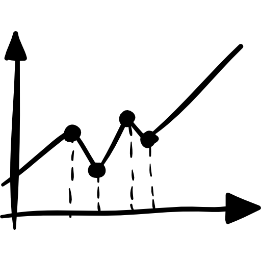 bosquejo gráfico de la línea de estadísticas comerciales icono gratis