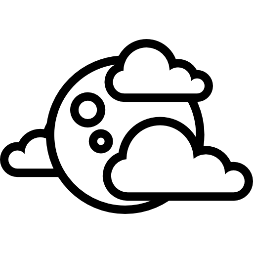 Full Moon with Clouds Clip Art PNG Image​