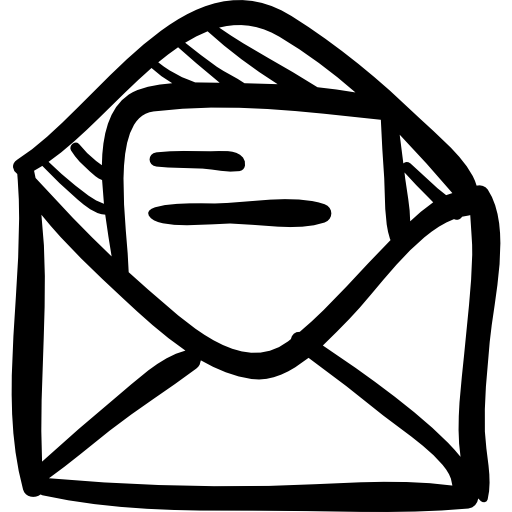 Отправить по электронной почте открытый конверт с наброском бесплатно иконка