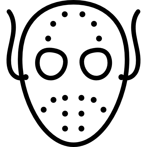 Halloween scary mask outline  free icon