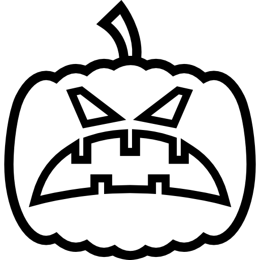 esquema de cabeza de calabaza enojada de halloween icono gratis