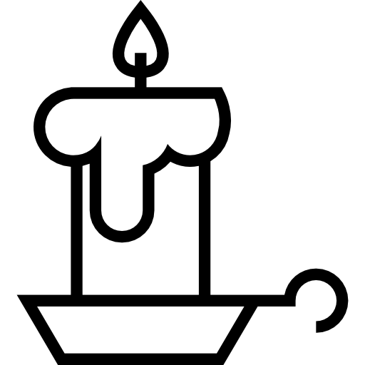 vela encendida en un esquema de candelabro icono gratis