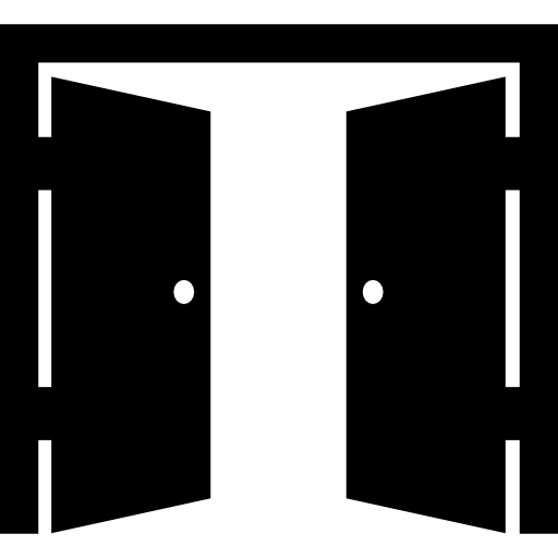 Double door opened  free icon