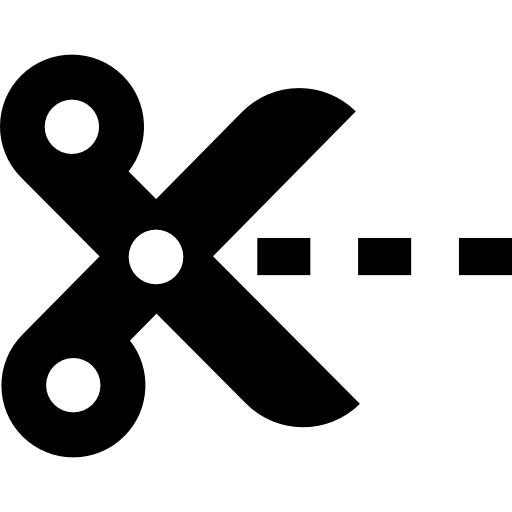 tijeras de corte en línea discontinua icono gratis