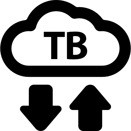 nube de tb con flechas de carga y descarga icono gratis