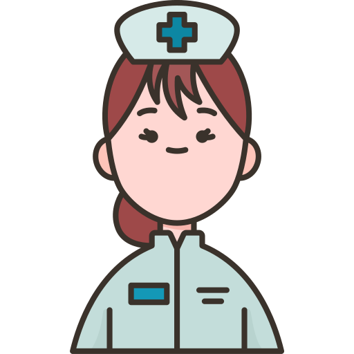 Ícone De Enfermeira E Velha Mulher, Estilo De Desenho Animado
