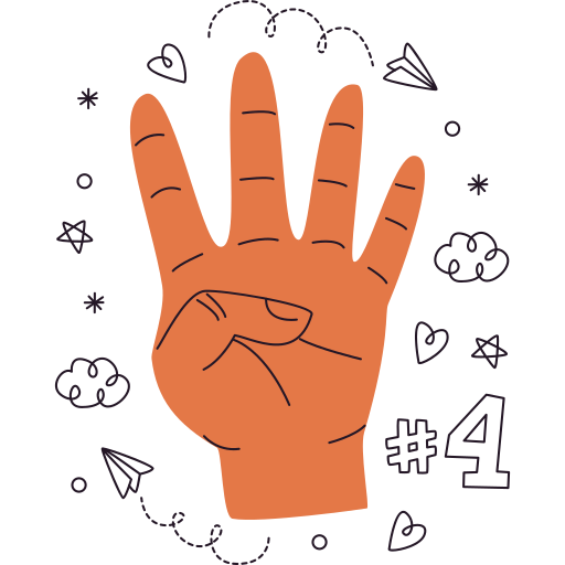 Four Stickers - Free hands and gestures Stickers