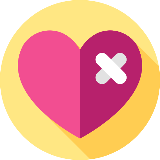 Broken heart Flat Circular Flat icon