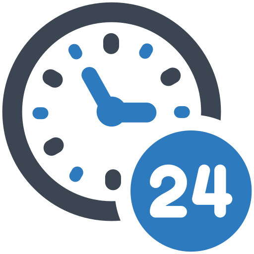 24 hours support Generic Blue icon