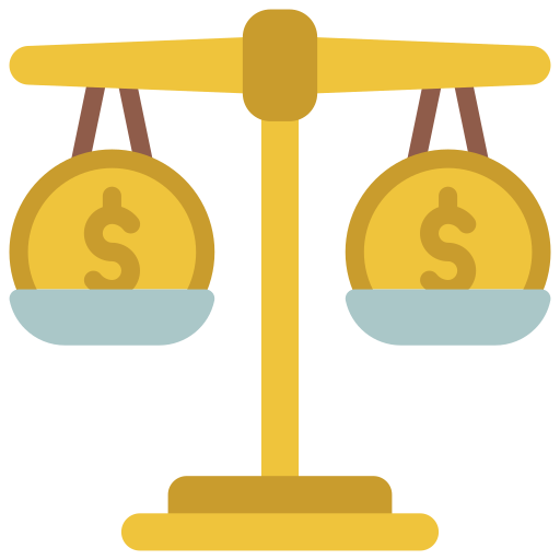 Balance scale icon simple style Royalty Free Vector Image