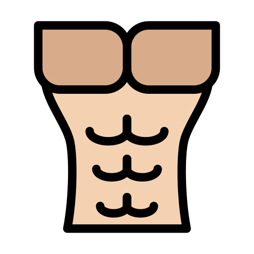 Sixpack abs Icon - Download in Colored Outline Style