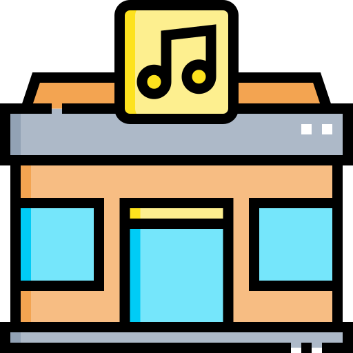 tienda de música icono gratis