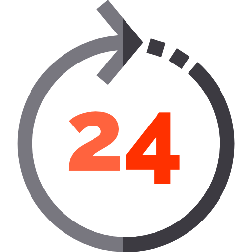 24 hours Basic Straight Flat icon