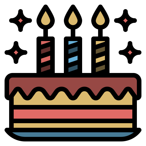 pastel de cumpleaños icono gratis