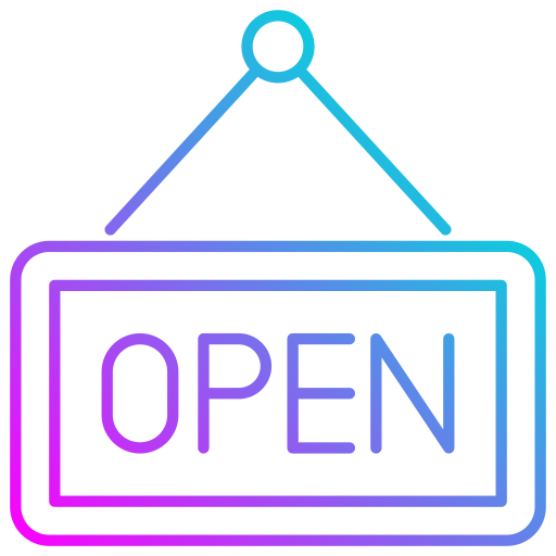 Open sign free icon