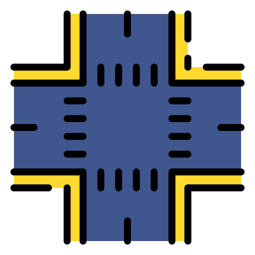 cruce de caminos icono gratis