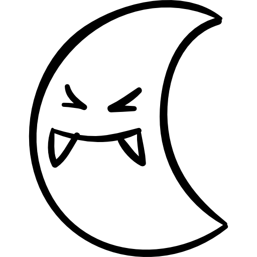 Cara assustadora da lua de halloween no fundo branco