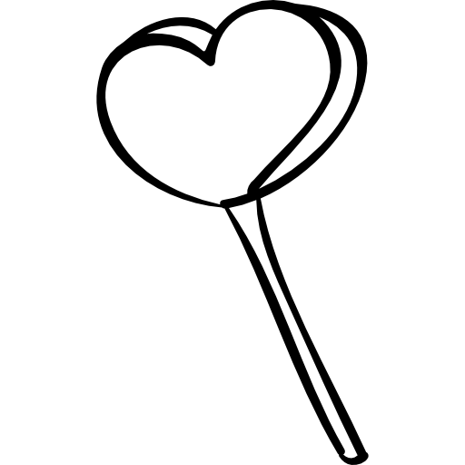 palito de piruleta en forma de corazón icono gratis