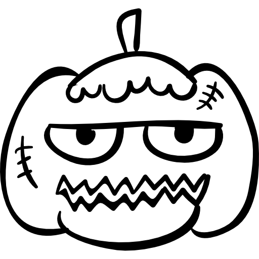 cabeza de monstruo de calabaza fea de halloween icono gratis