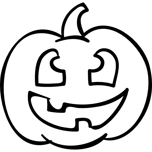 Halloween pumpkin head outlined smile - Free halloween icons