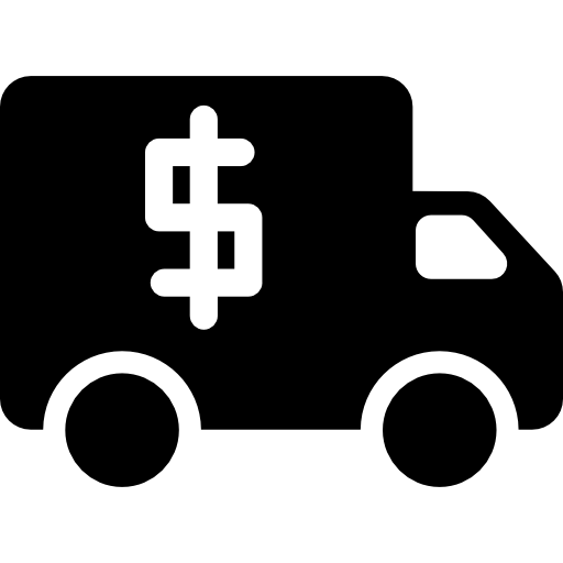 transporte de camiones de dinero de dólares icono gratis